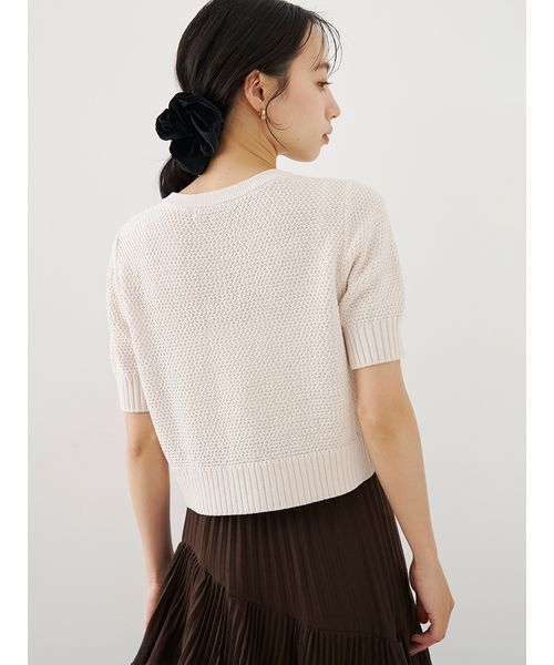 SNIDEL（スナイデル）の「バスケット編みハーフスリーブカーディガン（カーディガン/ボレロ・レディース・その他/ブラウン/アイボリー/レッド・F）」の10枚目の写真