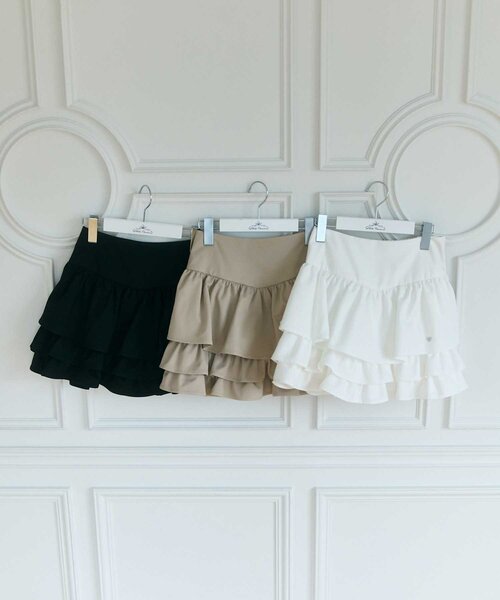 OLIVE des OLIVE(オリーブデオリーブ)の「【Belle Charme】Leyered Frill Skirt(スカート・レディース・ブラック/オフホワイト/ベージュ・FREE)」の10枚目の写真