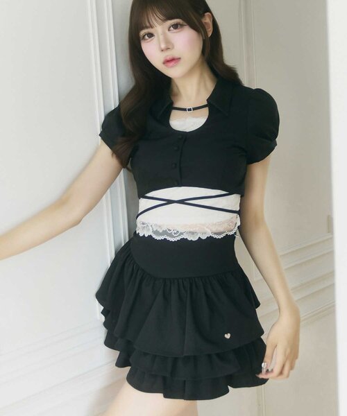 OLIVE des OLIVE(オリーブデオリーブ)の「【Belle Charme】Leyered Frill Skirt(スカート・レディース・ブラック/オフホワイト/ベージュ・FREE)」の12枚目の写真