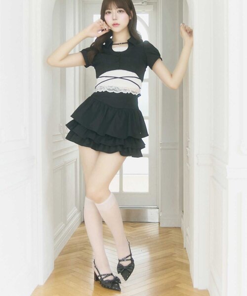 OLIVE des OLIVE(オリーブデオリーブ)の「【Belle Charme】Leyered Frill Skirt(スカート・レディース・ブラック/オフホワイト/ベージュ・FREE)」の13枚目の写真