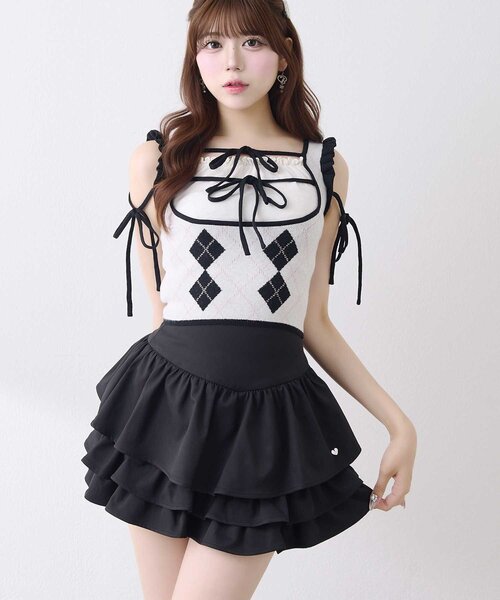 OLIVE des OLIVE(オリーブデオリーブ)の「【Belle Charme】Leyered Frill Skirt(スカート・レディース・ブラック/オフホワイト/ベージュ・FREE)」の14枚目の写真