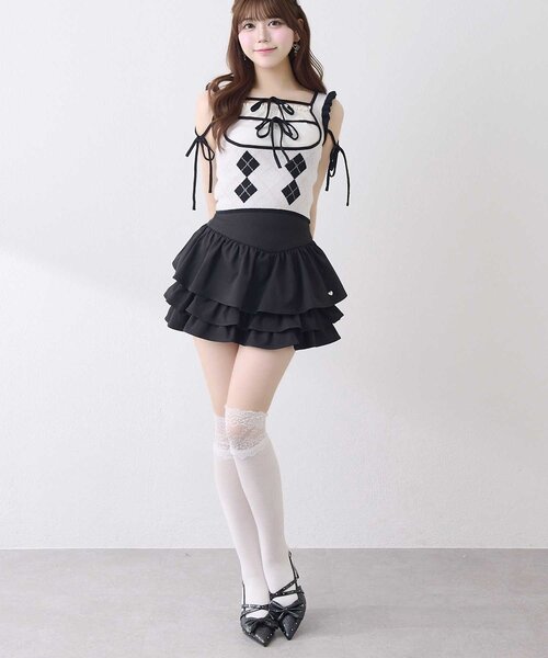 OLIVE des OLIVE(オリーブデオリーブ)の「【Belle Charme】Leyered Frill Skirt(スカート・レディース・ブラック/オフホワイト/ベージュ・FREE)」の15枚目の写真