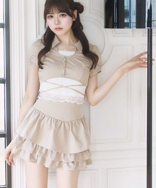 OLIVE des OLIVE(オリーブデオリーブ)の「【Belle Charme】Leyered Frill Skirt(スカート・レディース・ブラック/オフホワイト/ベージュ・FREE)」の21枚目の写真