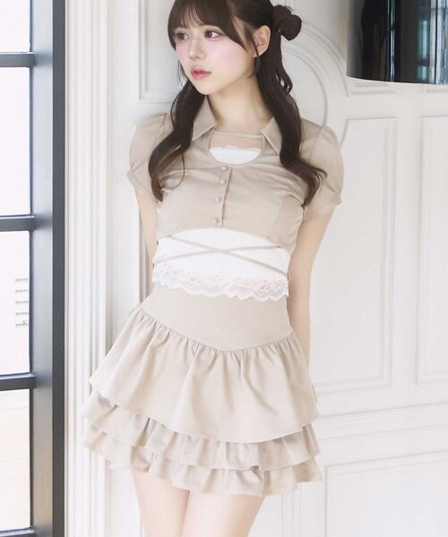 OLIVE des OLIVE(オリーブデオリーブ)の「【Belle Charme】Leyered Frill Skirt(スカート・レディース・ブラック/オフホワイト/ベージュ・FREE)」の22枚目の写真