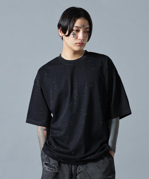 L.H.P(エルエイチピー)の「MAVYTH/メヴィス/RHINESTONE TEE(Tシャツ/カットソー・メンズ・ホワイト/ブラック・XL/L/M)」の2枚目の写真
