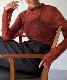 Chez toi | シアーレースプルオーバー(Tシャツ/カットソー)