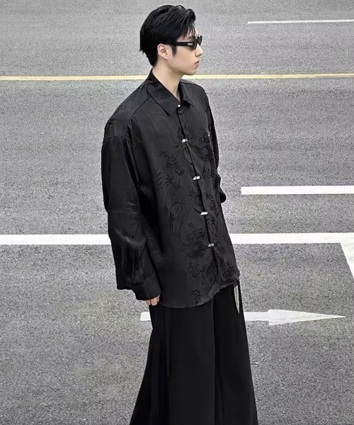 Ressaca(レサーカ)の「オーバーサイズメタルバックル和柄シャツ(シャツ/ブラウス・メンズ・ブラック/ホワイト・M/L)」の18枚目の写真