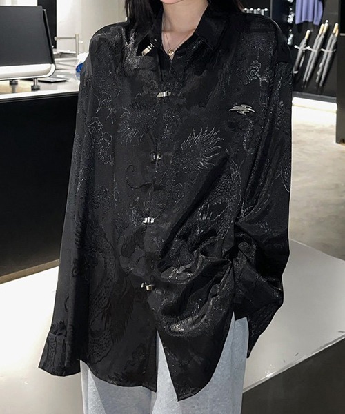Ressaca(レサーカ)の「オーバーサイズメタルバックル和柄シャツ(シャツ/ブラウス・メンズ・ブラック/ホワイト・M/L)」の14枚目の写真