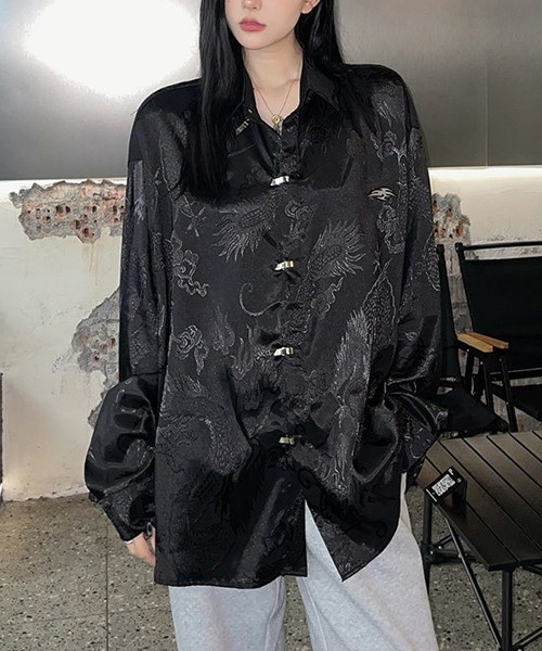Ressaca(レサーカ)の「オーバーサイズメタルバックル和柄シャツ(シャツ/ブラウス・メンズ・ブラック/ホワイト・M/L)」の16枚目の写真