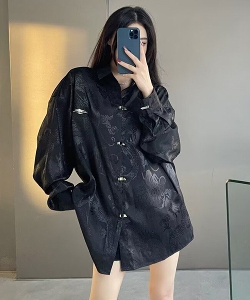 Ressaca(レサーカ)の「オーバーサイズメタルバックル和柄シャツ(シャツ/ブラウス・メンズ・ブラック/ホワイト・M/L)」の12枚目の写真