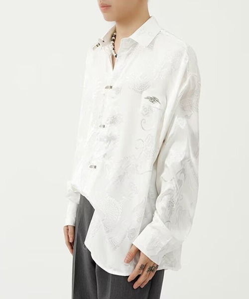 Ressaca(レサーカ)の「オーバーサイズメタルバックル和柄シャツ(シャツ/ブラウス・メンズ・ブラック/ホワイト・M/L)」の22枚目の写真