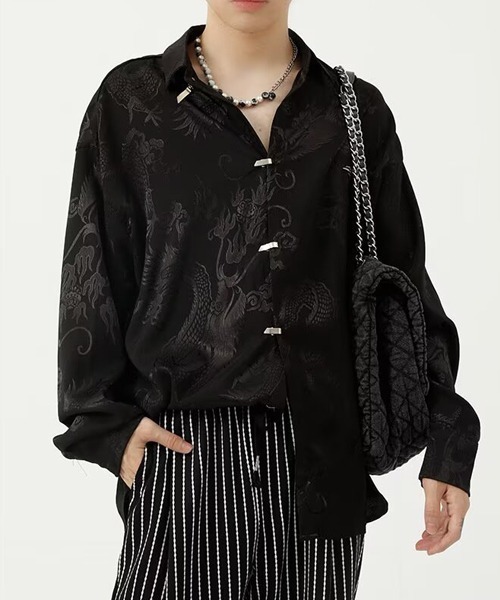 Ressaca(レサーカ)の「オーバーサイズメタルバックル和柄シャツ(シャツ/ブラウス・メンズ・ブラック/ホワイト・M/L)」の6枚目の写真