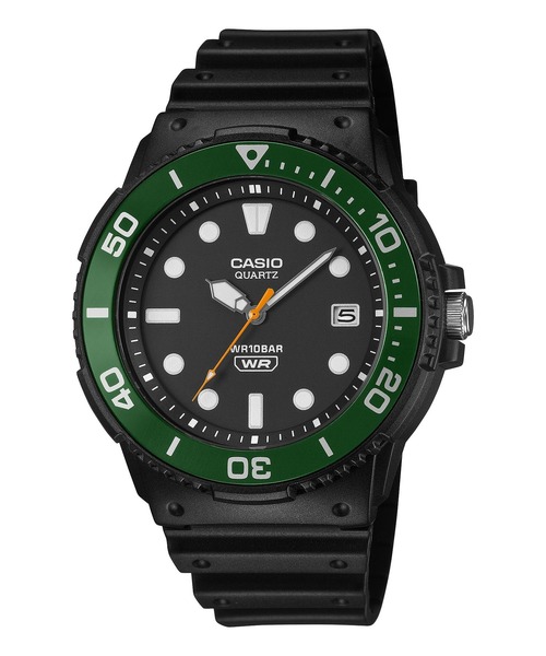 CASIO(カシオ)の「CASIO Collection / MRW-240H-1E3JF(アナログ腕時計・メンズ・ブラック×グリーン・FREE)」の1枚目の写真
