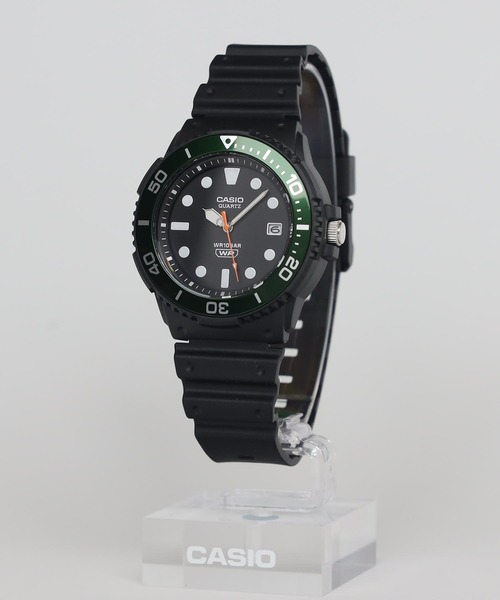 CASIO(カシオ)の「CASIO Collection / MRW-240H-1E3JF(アナログ腕時計・メンズ・ブラック×グリーン・FREE)」の2枚目の写真