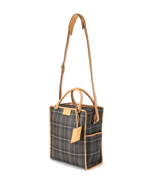 beautiful people(ビューティフルピープル)の「beautiful people/ビューティフルピープル/NOBLE POP PLAID TOTE BAG(トートバッグ・レディース・チャコールグレー/ブラウン系その他3・F)」の5枚目の写真