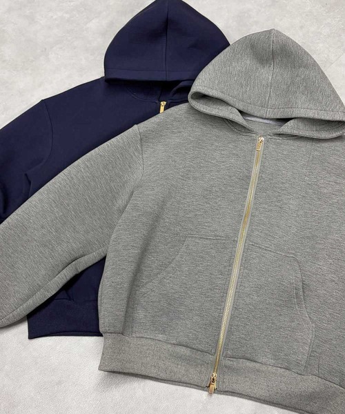 ELFRANK(エルフランク)の「【2026AW】【M~Lサイズ展開】バックフリルダンボールダブルジップパーカー(パーカー・レディース・ネイビー/グレー・M/L)」の4枚目の写真