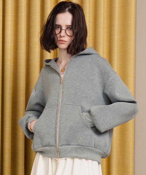 ELFRANK(エルフランク)の「【2026AW】【M~Lサイズ展開】バックフリルダンボールダブルジップパーカー(パーカー・レディース・ネイビー/グレー・M/L)」の10枚目の写真