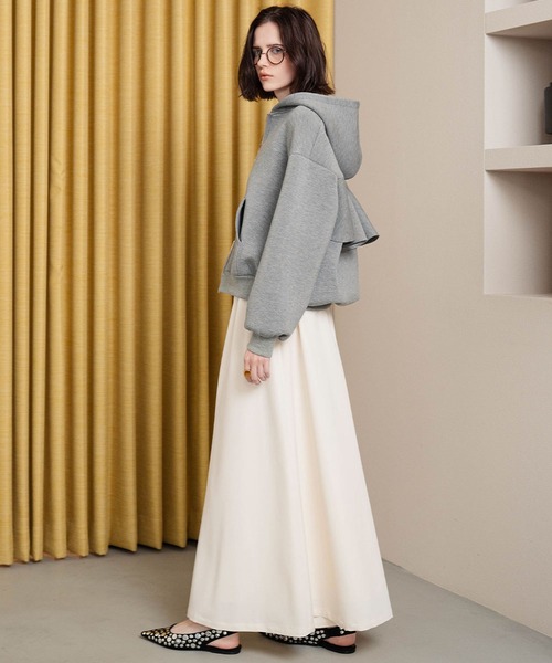 ELFRANK(エルフランク)の「【2026AW】【M~Lサイズ展開】バックフリルダンボールダブルジップパーカー(パーカー・レディース・ネイビー/グレー・M/L)」の13枚目の写真