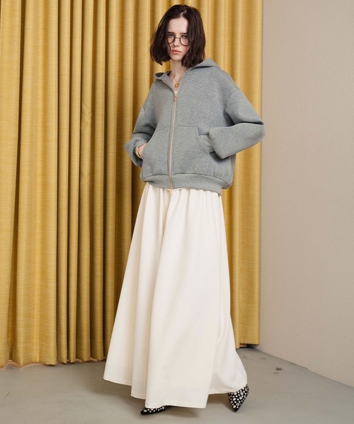 ELFRANK(エルフランク)の「【2026AW】【M~Lサイズ展開】バックフリルダンボールダブルジップパーカー(パーカー・レディース・ネイビー/グレー・M/L)」の17枚目の写真