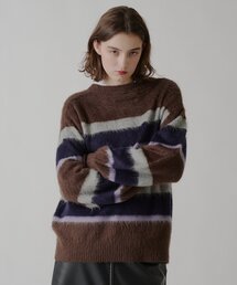 WHIMSIC | 【UNISEX】アンゴラブレンドボーダーニットプルオーバー(ニット/セーター)