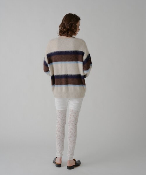 WHIMSIC（ウィムジック）の「【UNISEX】アンゴラブレンドボーダーニットプルオーバー（ニット/セーター・メンズ・ネイビー/ブラウン/ライトベージュ・FREE）」の20枚目の写真