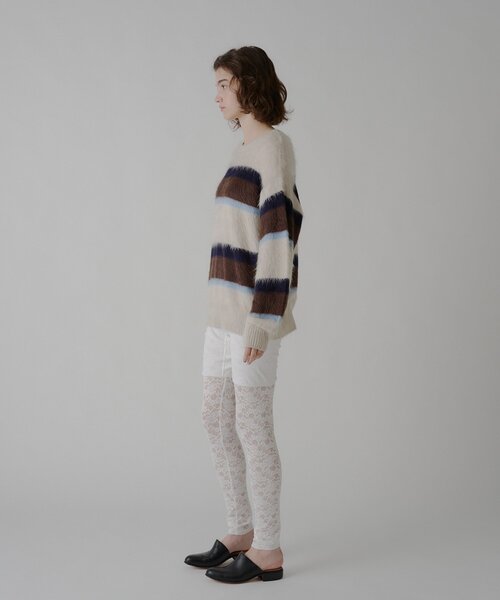 WHIMSIC（ウィムジック）の「【UNISEX】アンゴラブレンドボーダーニットプルオーバー（ニット/セーター・メンズ・ネイビー/ブラウン/ライトベージュ・FREE）」の21枚目の写真