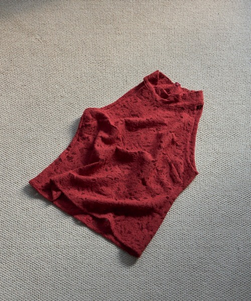 JOSE MOON(ジョゼムーン)の「LIQUIED LACE HIGH NECK/リキッドレースハイネック(その他トップス・レディース・レッド/ブラック/ホワイト/ブラウン・FREE)」の4枚目の写真