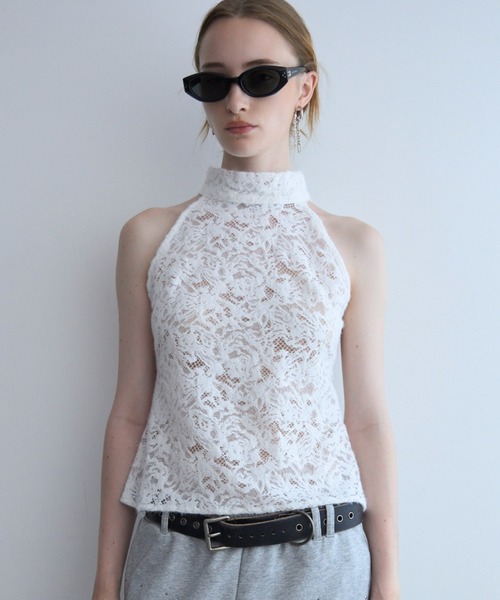 JOSE MOON(ジョゼムーン)の「LIQUIED LACE HIGH NECK/リキッドレースハイネック(その他トップス・レディース・レッド/ブラック/ホワイト/ブラウン・FREE)」の14枚目の写真