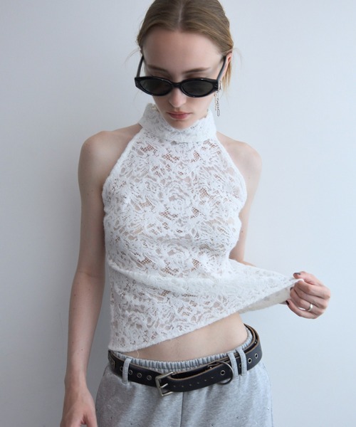 JOSE MOON(ジョゼムーン)の「LIQUIED LACE HIGH NECK/リキッドレースハイネック(その他トップス・レディース・レッド/ブラック/ホワイト/ブラウン・FREE)」の15枚目の写真