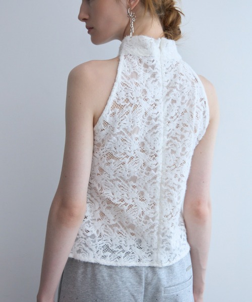 JOSE MOON(ジョゼムーン)の「LIQUIED LACE HIGH NECK/リキッドレースハイネック(その他トップス・レディース・レッド/ブラック/ホワイト/ブラウン・FREE)」の7枚目の写真