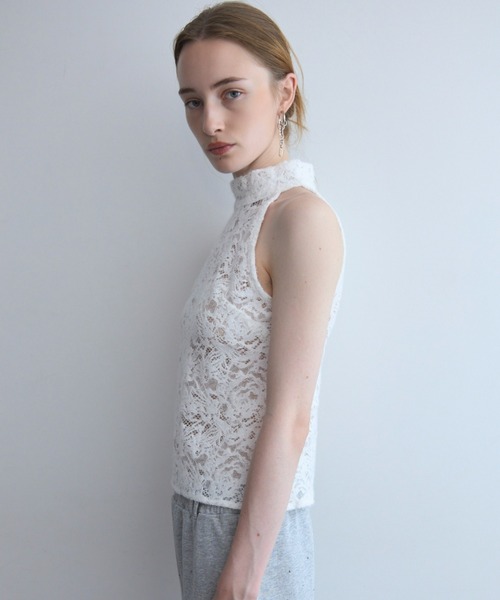 JOSE MOON(ジョゼムーン)の「LIQUIED LACE HIGH NECK/リキッドレースハイネック(その他トップス・レディース・レッド/ブラック/ホワイト/ブラウン・FREE)」の6枚目の写真