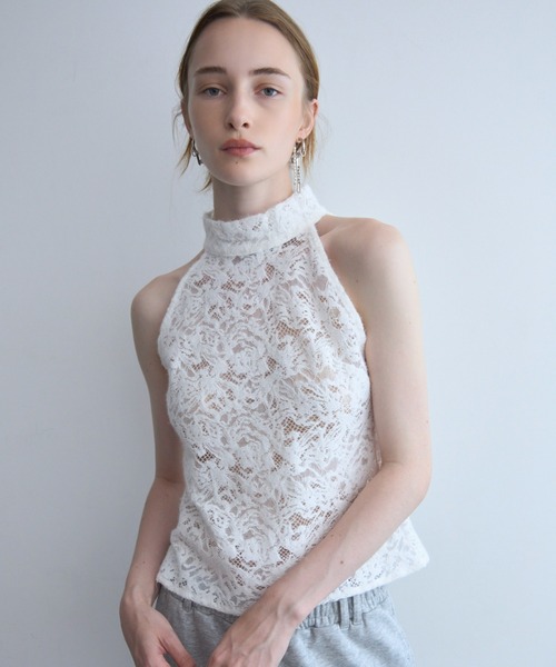 JOSE MOON(ジョゼムーン)の「LIQUIED LACE HIGH NECK/リキッドレースハイネック(その他トップス・レディース・レッド/ブラック/ホワイト/ブラウン・FREE)」の16枚目の写真