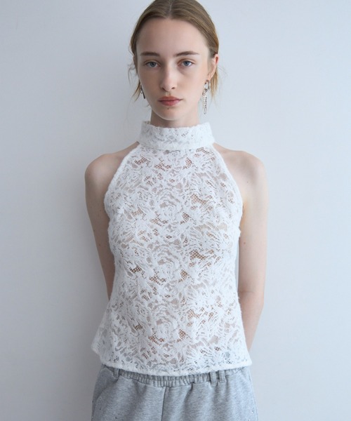 JOSE MOON(ジョゼムーン)の「LIQUIED LACE HIGH NECK/リキッドレースハイネック(その他トップス・レディース・レッド/ブラック/ホワイト/ブラウン・FREE)」の11枚目の写真