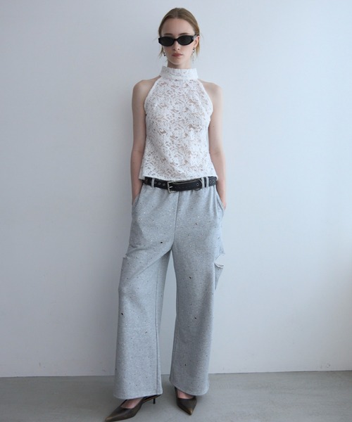 JOSE MOON(ジョゼムーン)の「LIQUIED LACE HIGH NECK/リキッドレースハイネック(その他トップス・レディース・レッド/ブラック/ホワイト/ブラウン・FREE)」の9枚目の写真