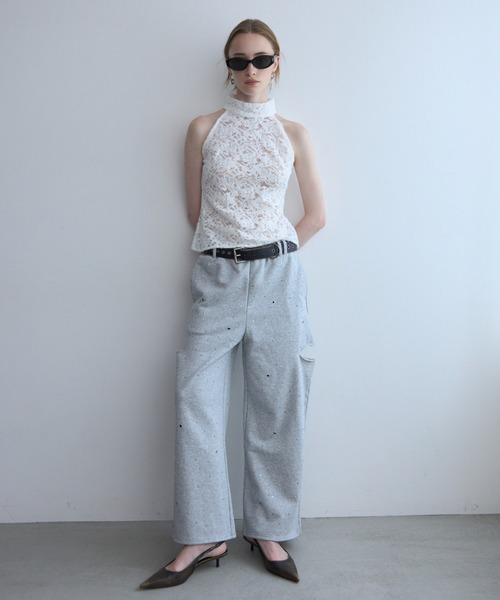 JOSE MOON(ジョゼムーン)の「LIQUIED LACE HIGH NECK/リキッドレースハイネック(その他トップス・レディース・レッド/ブラック/ホワイト/ブラウン・FREE)」の10枚目の写真