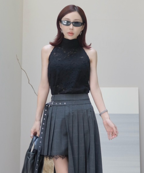 JOSE MOON(ジョゼムーン)の「LIQUIED LACE HIGH NECK/リキッドレースハイネック(その他トップス・レディース・レッド/ブラック/ホワイト/ブラウン・FREE)」の12枚目の写真