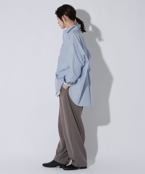 LAKOLE(ラコレ)の「2WAYオーバーサイズシャツ / 1047194(シャツ/ブラウス・レディース・キャメル/ブルー系その他/サックスブルー/ボルドー/アイボリー・FREE)」の15枚目の写真