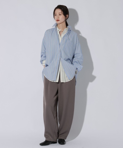 LAKOLE(ラコレ)の「2WAYオーバーサイズシャツ / 1047194(シャツ/ブラウス・レディース・キャメル/ブルー系その他/サックスブルー/ボルドー/アイボリー・FREE)」の14枚目の写真
