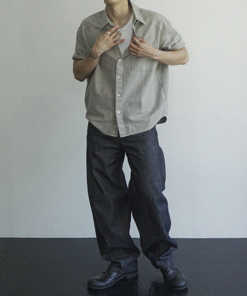 SIIIIDO(シド)の「GAIUS HALF SHIRT(BEIGE)(シャツ/ブラウス・メンズ・その他・2)」の5枚目の写真