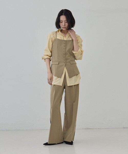GALLEST(ギャレスト)の「Comfy Set Up|キャミジレ【セットアップ対応/通勤/カセット服】(ベスト・レディース・ブラック/ベージュ/ダークグレー・36/38/40)」の13枚目の写真