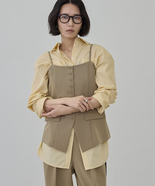 GALLEST(ギャレスト)の「Comfy Set Up|キャミジレ【セットアップ対応/通勤/カセット服】(ベスト・レディース・ブラック/ベージュ/ダークグレー・36/38/40)」の15枚目の写真