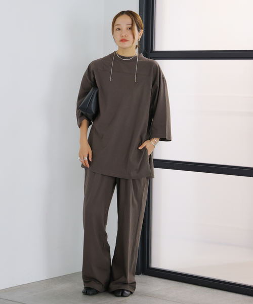 RIDING HIGH（ライディングハイ）の「【RIDING HIGH/ライディングハイ】 88/12CHAPIONテンジクフットボールチュニッ（Tシャツ/カットソー・レディース・チャコールグレー/カーキ/ブラック・FREE）」の17枚目の写真