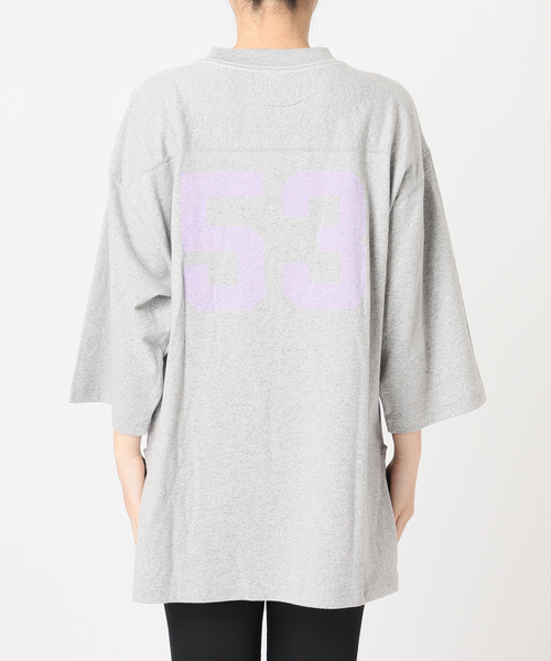 RIDING HIGH（ライディングハイ）の「【RIDING HIGH/ライディングハイ】 88/12CHAPIONテンジクフットボールチュニッ（Tシャツ/カットソー・レディース・チャコールグレー/カーキ/ブラック・FREE）」の22枚目の写真