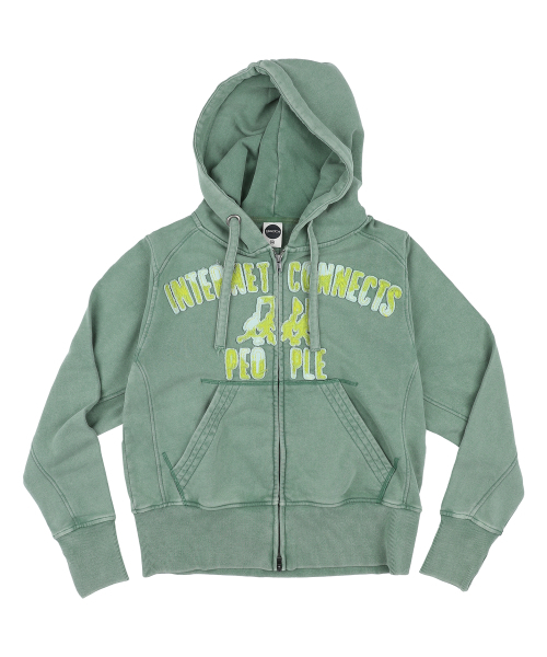 GLACK(グラック)の「GHD055 インターネットピープルズ OLD SCHOOL T.VINTAGE CO. スリムフィットジップアップパーカー (GREEN)(パーカー・レディース・その他・MEDIUM/LARGE)」の5枚目の写真