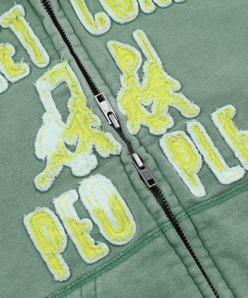 GLACK(グラック)の「GHD055 インターネットピープルズ OLD SCHOOL T.VINTAGE CO. スリムフィットジップアップパーカー (GREEN)(パーカー・レディース・その他・MEDIUM/LARGE)」の8枚目の写真