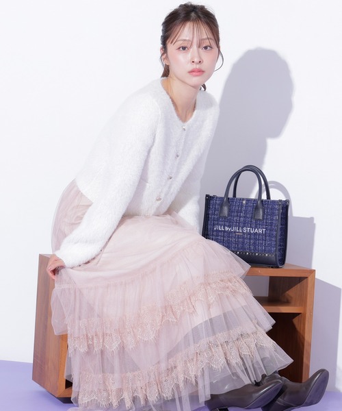 JILL by JILL STUART(ジルバイジルスチュアート)の「フィルムシャギーニットジャケット(ニット/セーター・レディース・ホワイト系その他/グレー/ホワイト・FREE)」の6枚目の写真