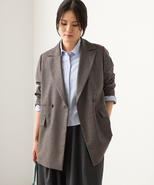 IENA(イエナ)の「《/セットアップ対応可》フラノチェックジャケット(テーラードジャケット・レディース・ブラウン・38/36)」の14枚目の写真