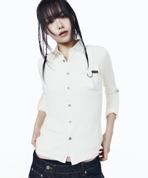 Roll-Up Pocket Long Shirts (White)
