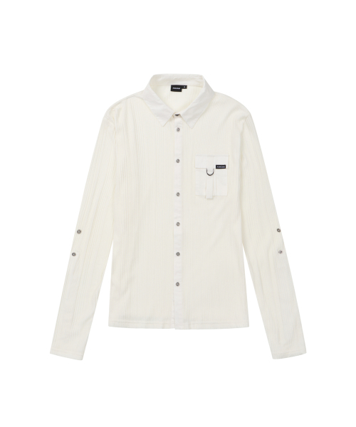 AAKAM（アーカム）の「Roll-Up Pocket Long Shirts (White)（シャツ/ブラウス・レディース・その他・1/2）」の4枚目の写真