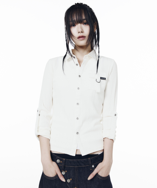 AAKAM（アーカム）の「Roll-Up Pocket Long Shirts (White)（シャツ/ブラウス・レディース・その他・1/2）」の7枚目の写真